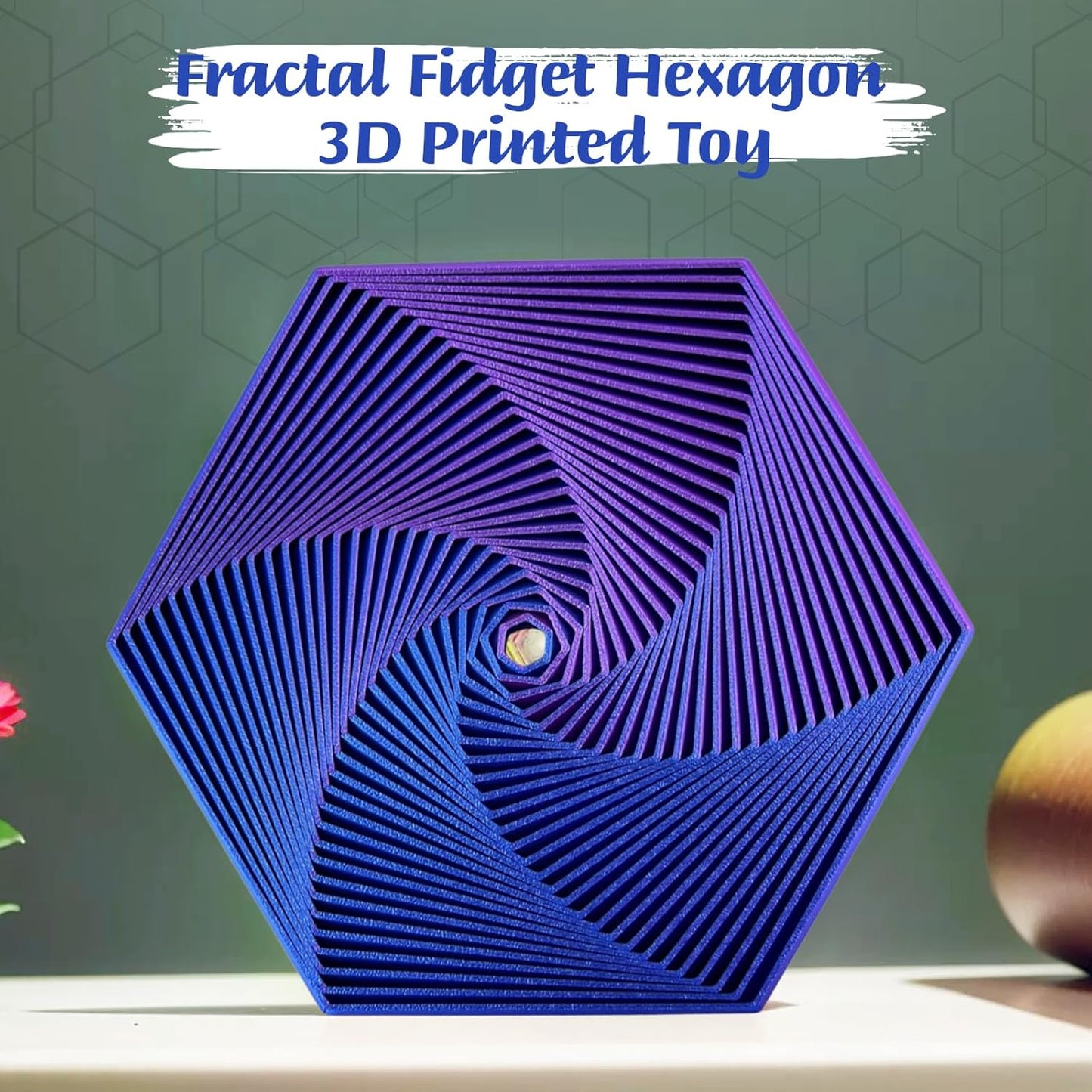 2x Fidget Hexagon – Sensory Relaxation Toy for Focus - Compact Durable & Travel-Friendly - 2pc Random Colours