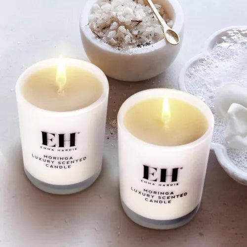 2 x Emma Hardie Moringa Scented Candles Luxury Wax Glass Candle Gift Duo 75g