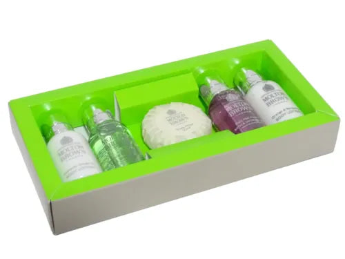 Molton Brown 5PCs Bath Travel Gift Set 4x30ml Body Lotion Bath & Shower Gel Soap