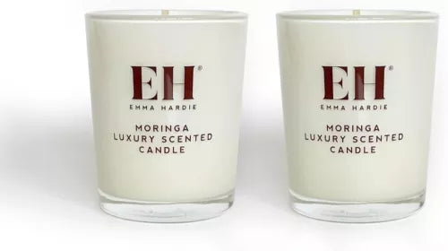 2 x Emma Hardie Moringa Scented Candles Luxury Wax Glass Candle Gift Duo 75g