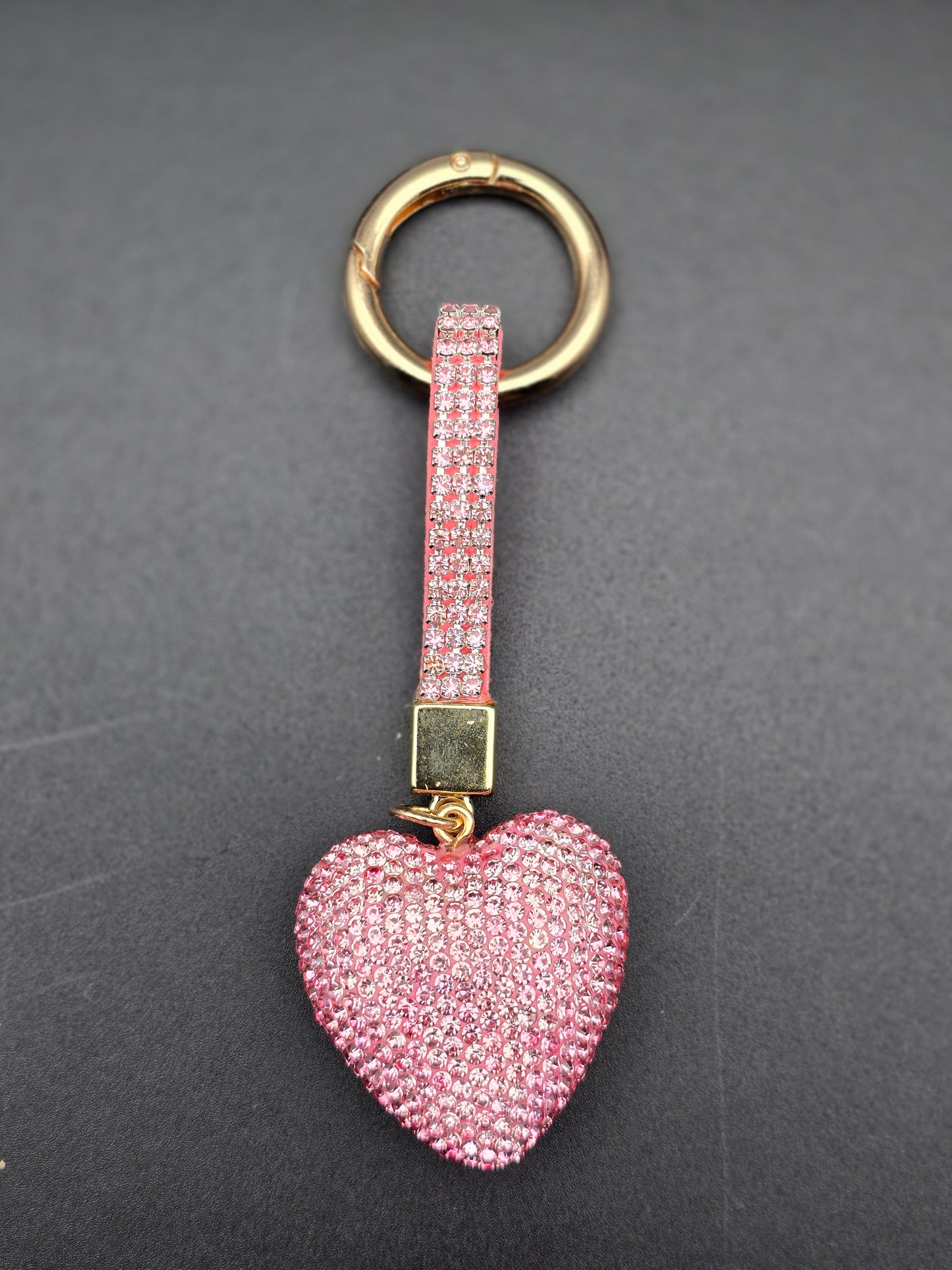 Diamond Heart-Shaped Bling Keyring – Sparkly Crystal Charm in 4 Stunning Colours