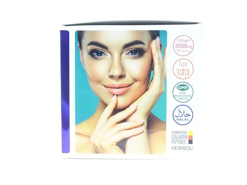 Sunberg Collagen HALAL Liquid Shots - 10000mg Collagen Supplement Type I,II,III Hyaluronic Acid Vitamin C Biotin - High Strength Orange Flavour Collagen Drink - 30 Daily Shots, 1 Month Supply