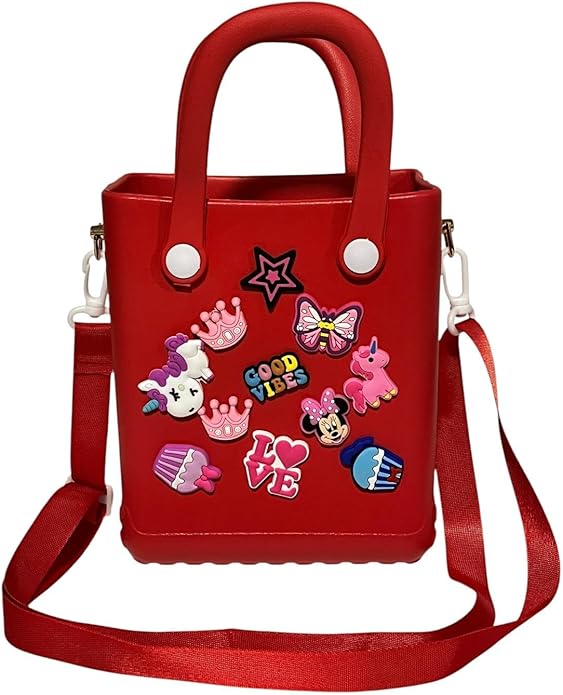 Small Tote Hand Bag/Girls Bag + 10 Free Croc Charms (4 Colours to choose from)