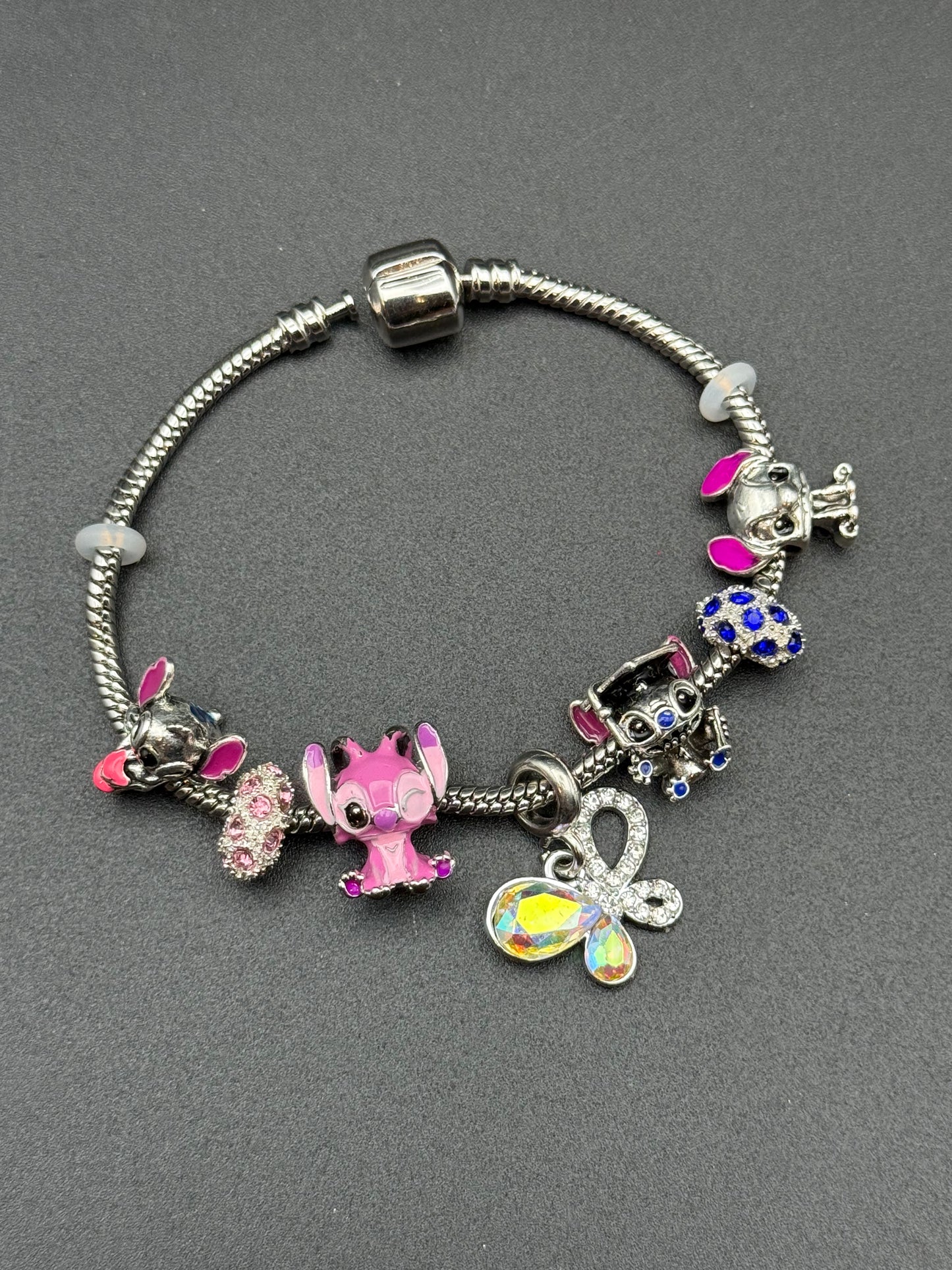 Disney Stitch Charm ANGEL Pink Charm