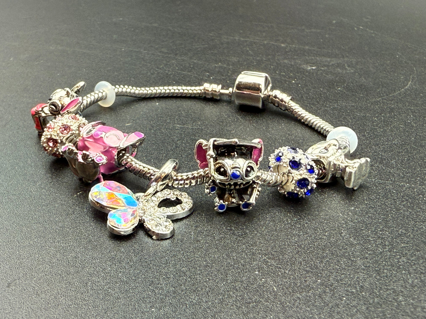 Disney Stitch Charm ANGEL Pink Charm