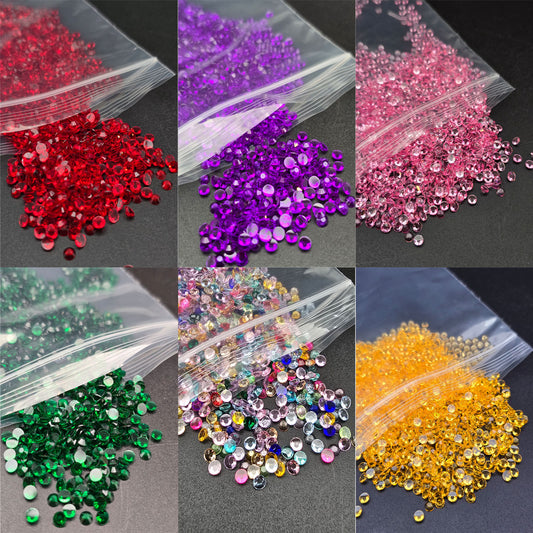 2000 x Resin & Jelly Flat Back Rhinestones 2-6mm Diamante Nail Art Craft Gems UK