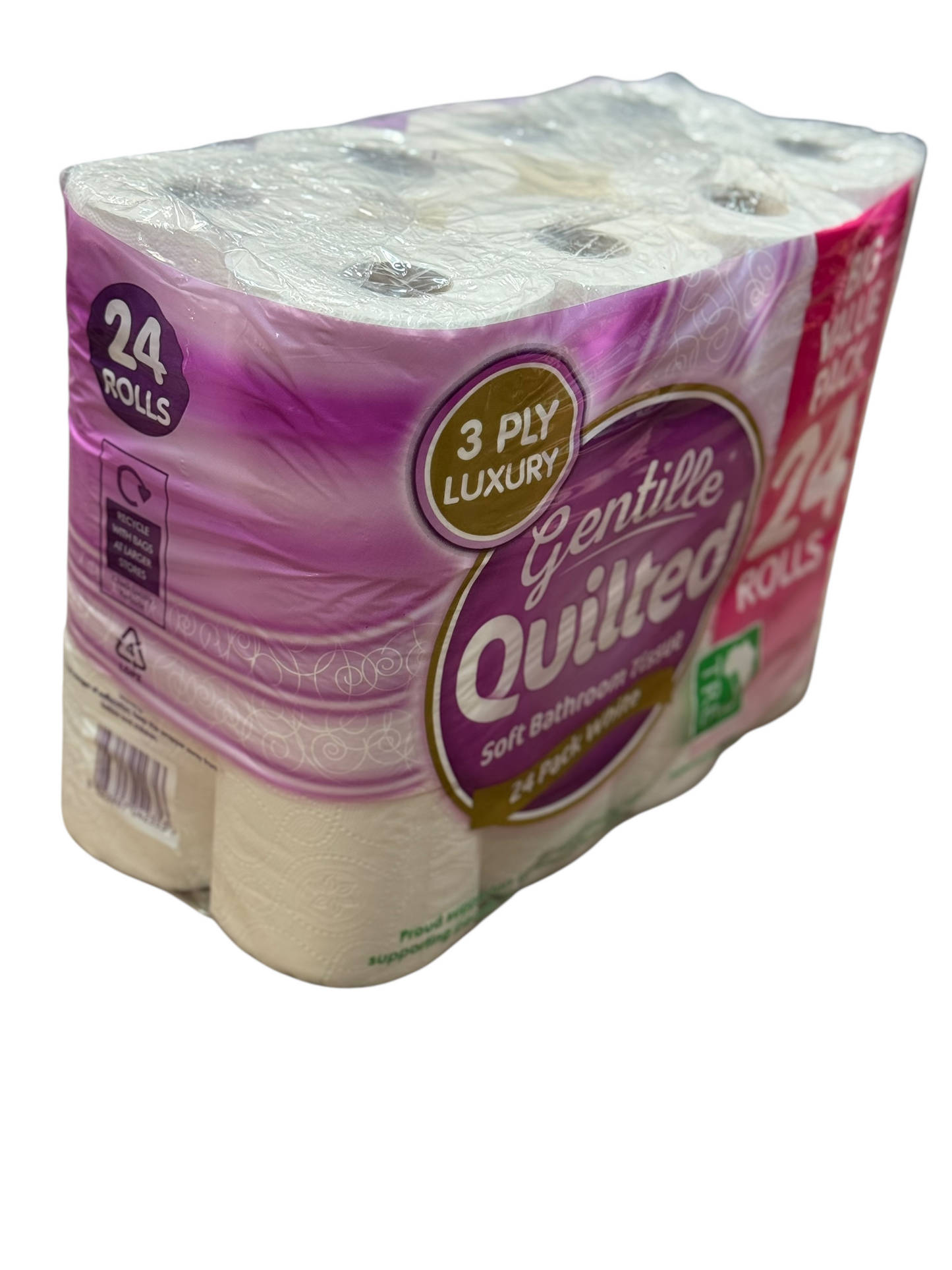3Ply  24 Rolls  Toilet Tissue Rolls Bulk Buy Quilted