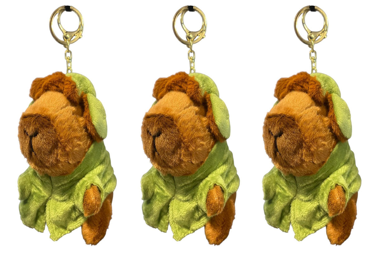 3 x Cute Capybara Keychain Ornament Lovely Pendant Keyring Purse Bag Backpack