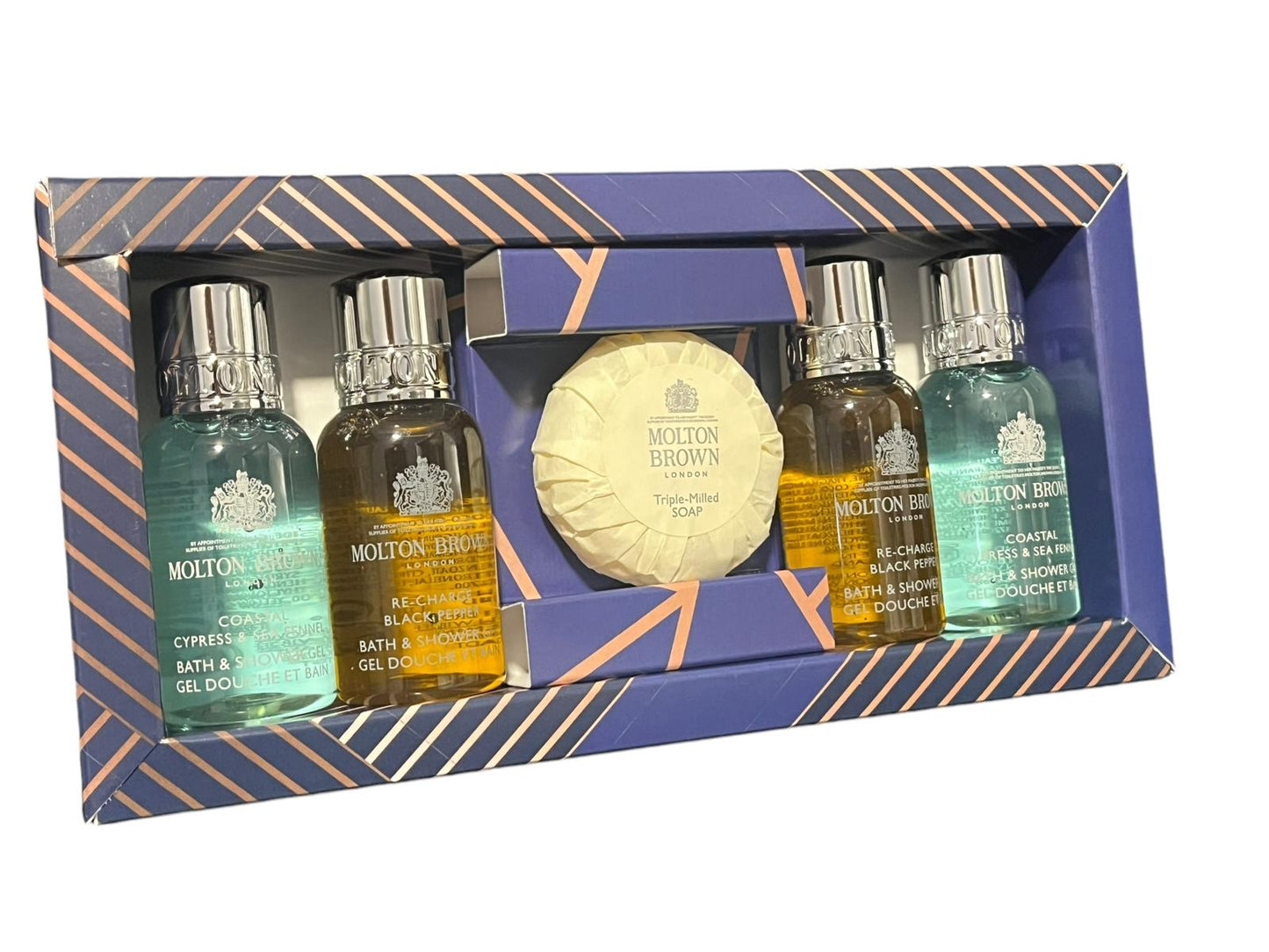 Molton Brown 5pc Mens Travel Gift Set (4 x 30ml Bodywash & 1 Triple Milled Soap)