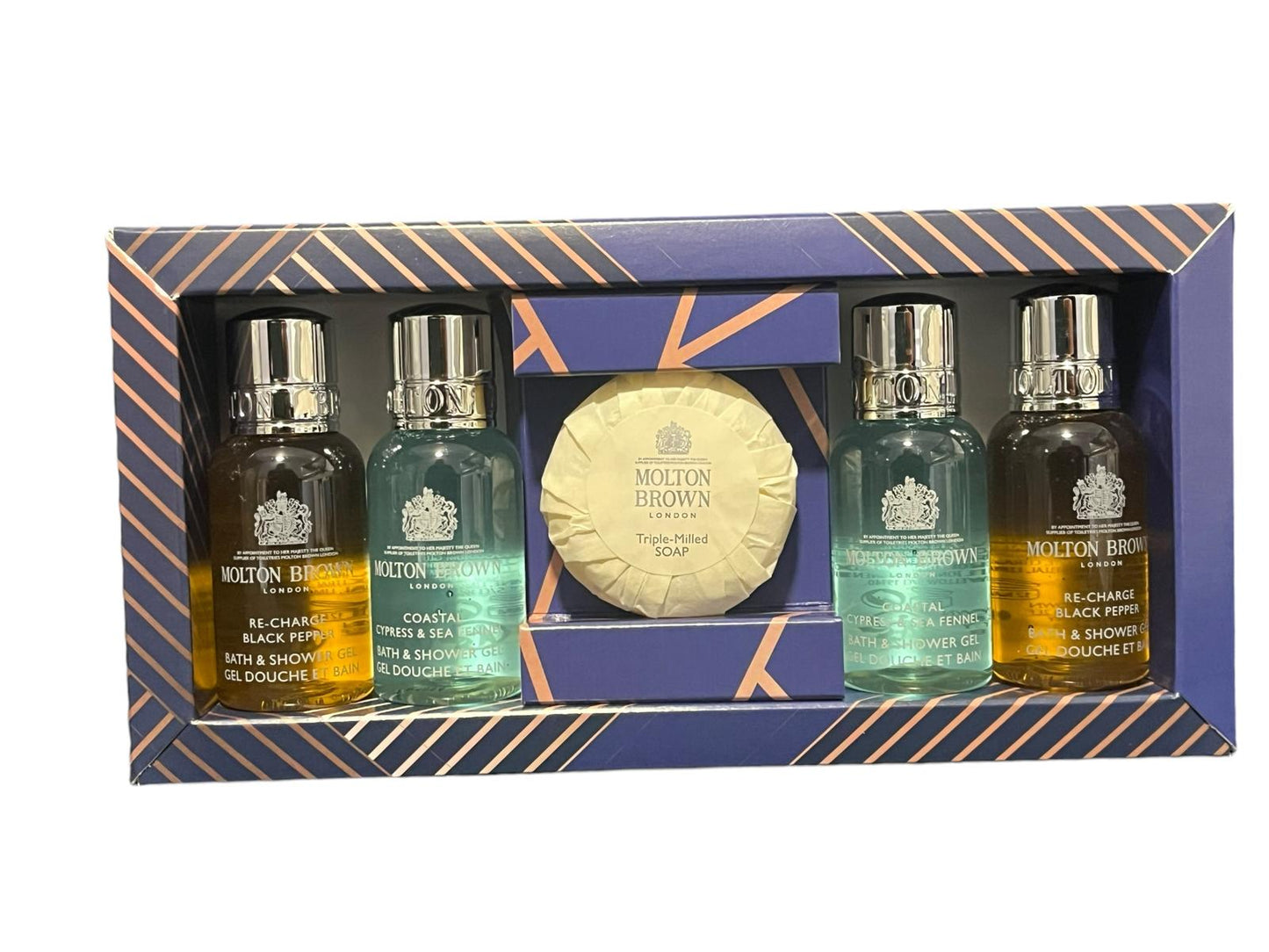 Molton Brown 5pc Mens Travel Gift Set (4 x 30ml Bodywash & 1 Triple Milled Soap)