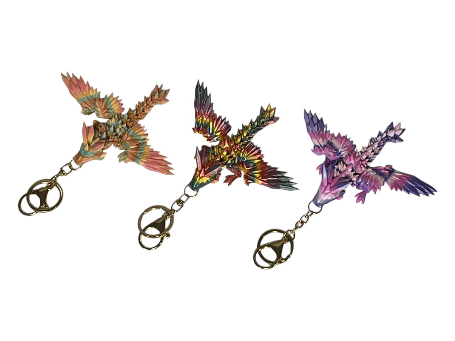 3D Printed Flying Keychain Set of 3 Random Colours