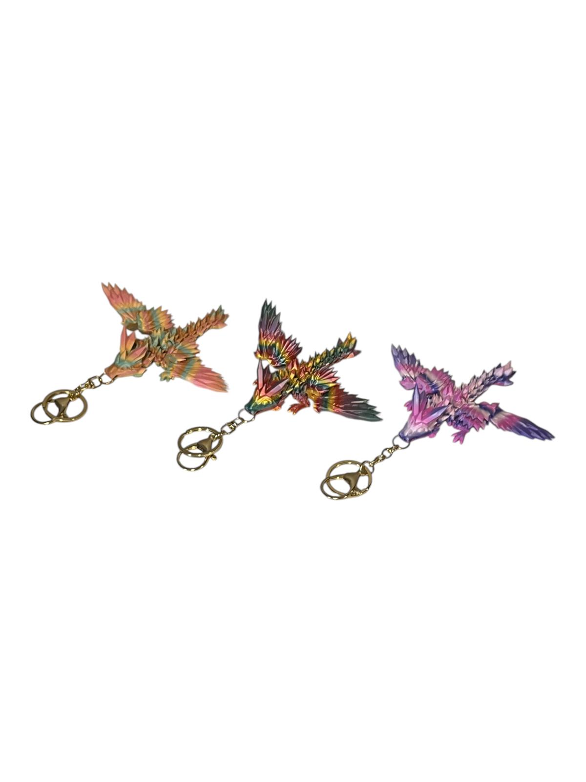 3D Printed Flying Keychain Set of 3 Random Colours