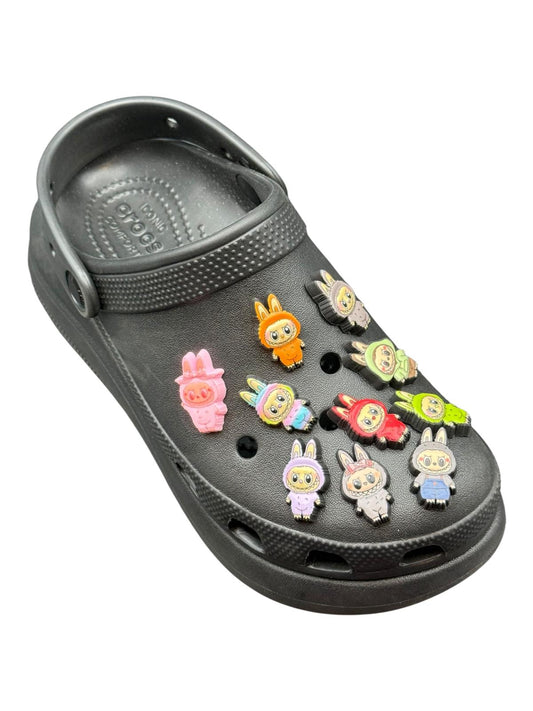 10 Labubu Cute Cartoon Croc Charms. Full Set Labubu Jibbitz. Croc Shoes Charms