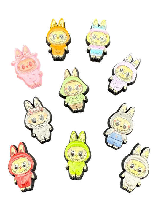 10 Labubu Cute Cartoon Croc Charms. Full Set Labubu Jibbitz. Croc Shoes Charms