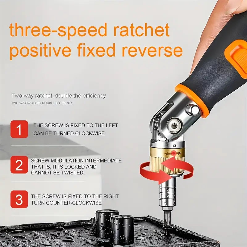 Ratchet Wrench Right Angle Phillips Magnetio Screwdriver for Tight Spaces