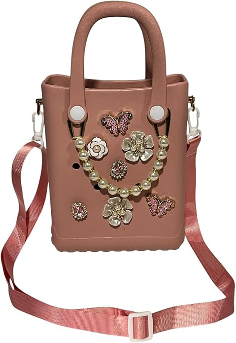 Small Tote Hand Bag/Girls Bag + 10 Free Croc Charms (4 Colours to choose from)