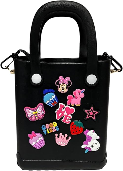 Small Tote Hand Bag/Girls Bag + 10 Free Croc Charms (4 Colours to choose from)