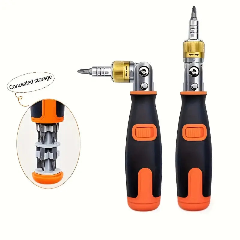 Ratchet Wrench Right Angle Phillips Magnetio Screwdriver for Tight Spaces