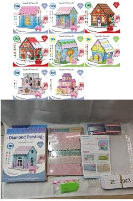 3D Diamond Art Wooden House Kit - 6 Designs To Choose From 18x15x23cm